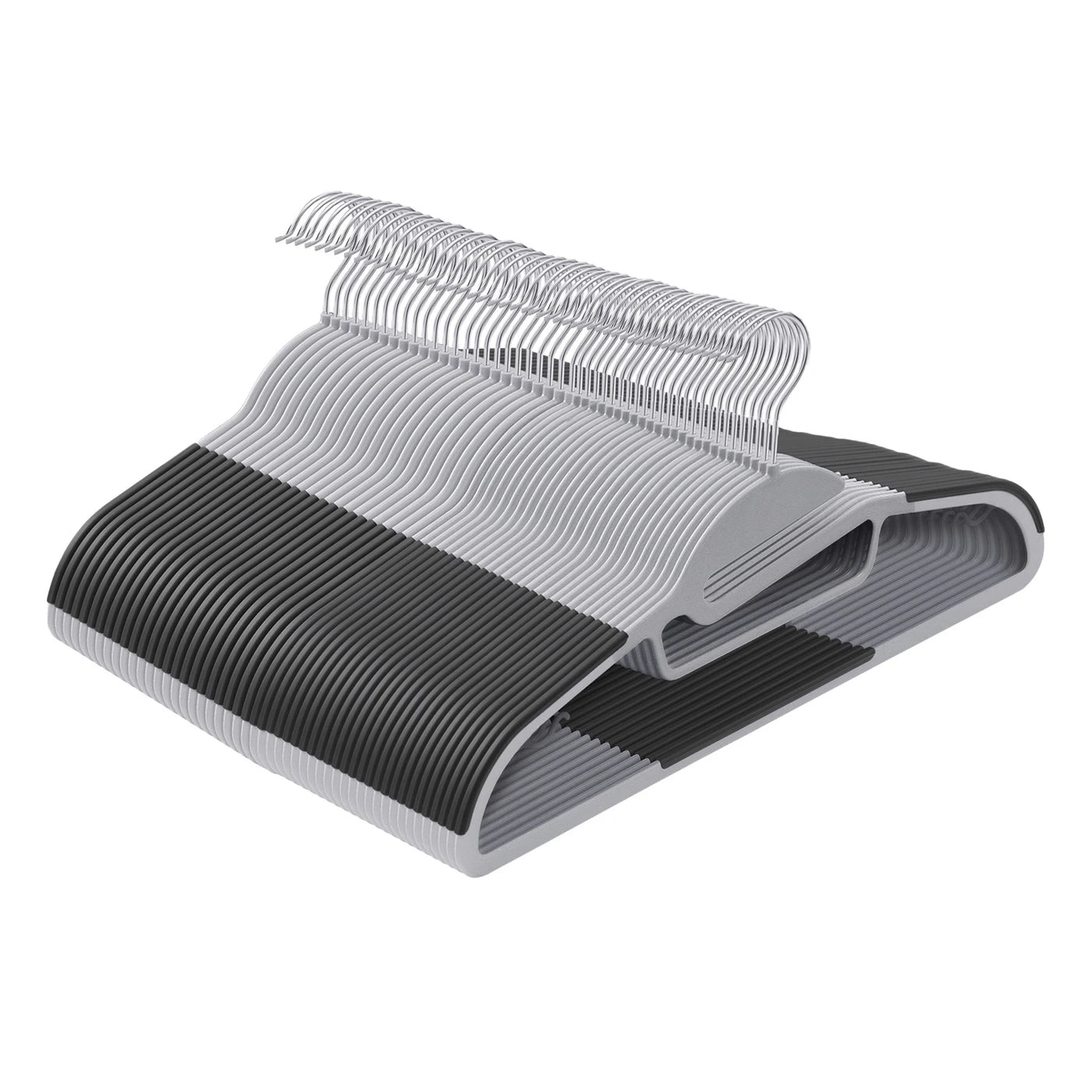 JOYFURNOS Cintres, lot de 50, gris - Forme en S pour un gain de place - Pivotants à 360° - 41,5 x 22,5 cm