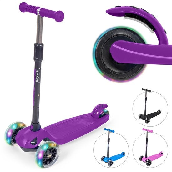 Trotinette LifeGoods - Pour enfants 5 à 8 ans - Hauteur ajustable - Violet