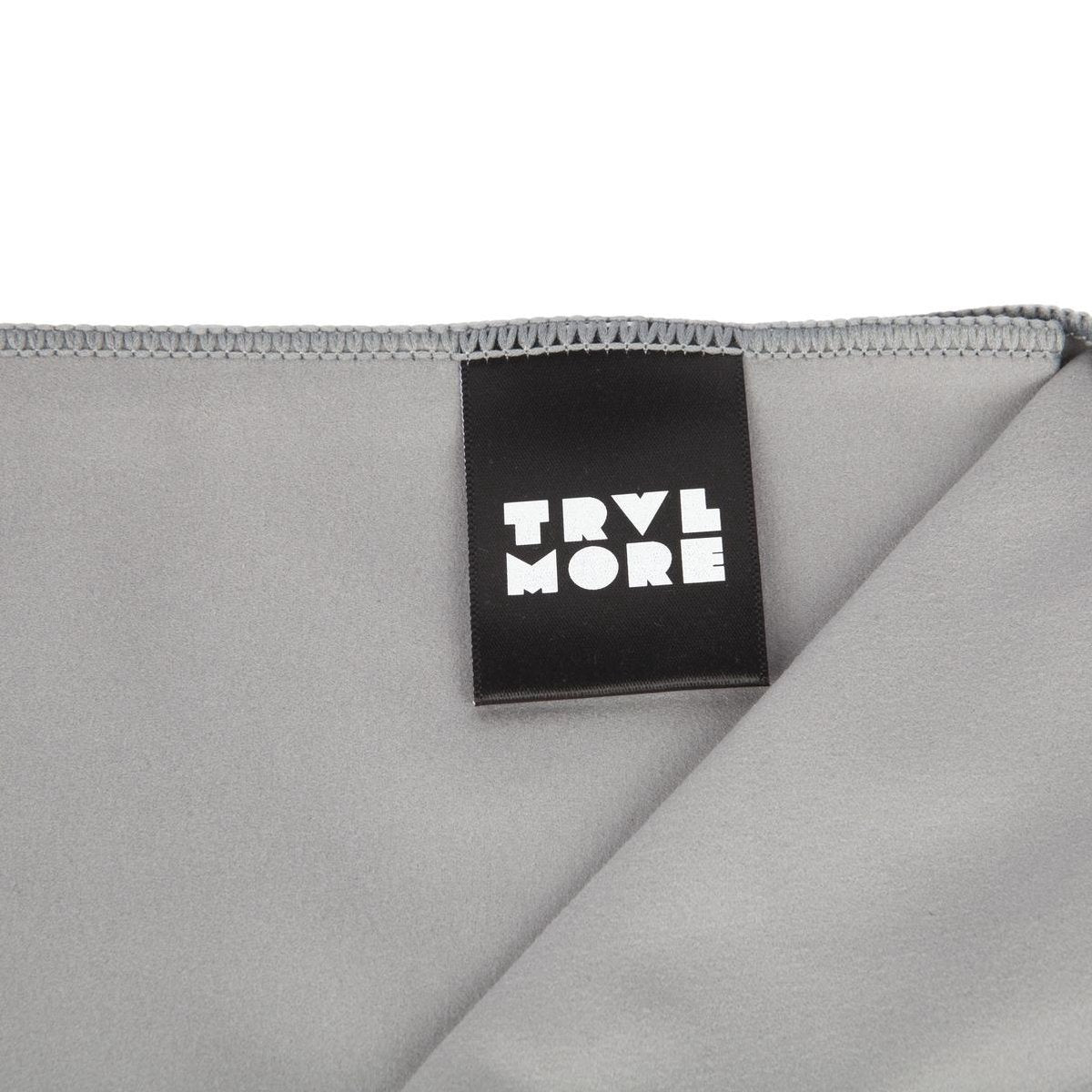 TRVLMORE Set de serviettes de voyage en microfibre - 2 pièces - Petit (40 x 80 cm) et Grand (76 x 150 cm) - Microfibre - Gris