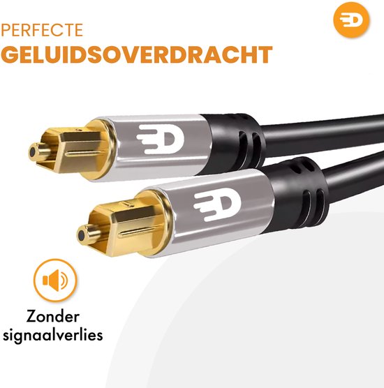 Câble optique Drivv. Premium Toslink - Câble audio optique - Câble audio optique - Barre de son - Mâle-mâle - Gris - 2 mètres