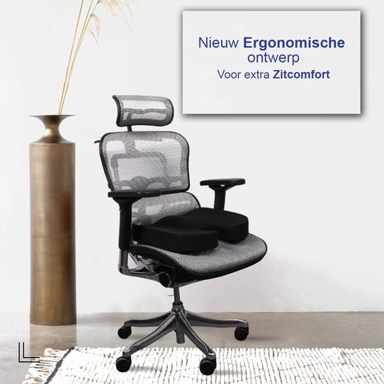 Coussin d'assise étanche - Coussin d'assise orthopédique avec bande - Coussin rebondissant pour siège douloureux - Coussin coussin ergonomique - Siège d'appoint voiture - Siège d'appoint - 45cm