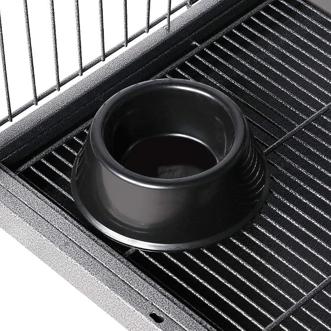 Cage pour rongeurs Yaheetech 64 x 43,8 x 131,6 cm - Noire - Cage sur roulettes pour rats, furets, chinchillas et lapins