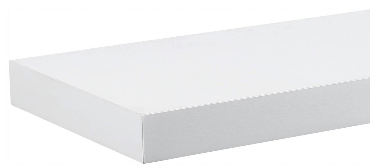 Esituro White Floating Wall Shelf MDF Gloss White 30 x 23 x 3.8 cm - Bibliothèque murale moderne