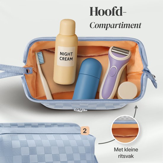 Skycases Travel Essentials - Trousse de toilette et de maquillage - Imperméable et compacte - Convient pour le voyage et l'usage quotidien - Unisexe - Bleu clair