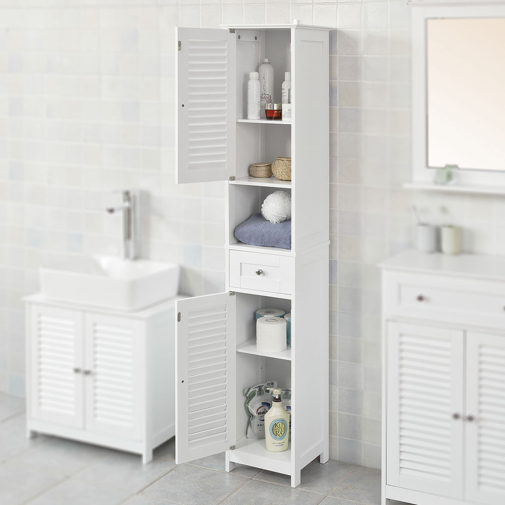 SoBuy FRG236-DG Meuble de salle de bain haut - Avec tiroirs - Noir - Bois - 32x30x170cm