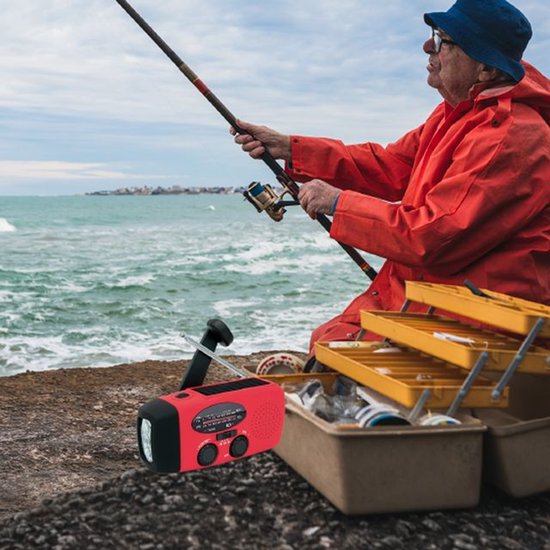 Radio d'urgence Nexxt – Toujours opérationnelle même sans électricité – Alimentation solaire et dynamo manuelle – Pour les situations d'urgence et les activités de plein air