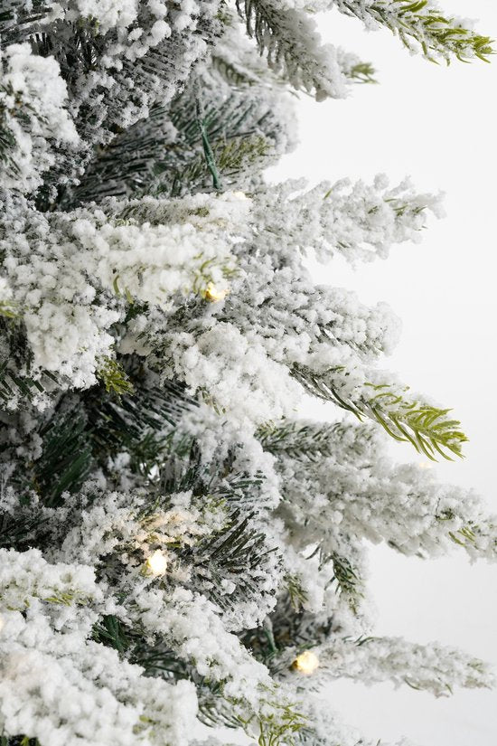 Black Box Trees Sapin de Noël artificiel Grimshaw avec neige H120 x P60 cm - Sapin artificiel en pot - Sapin de Noël artificiel d'intérieur - 206 branches - Vert
