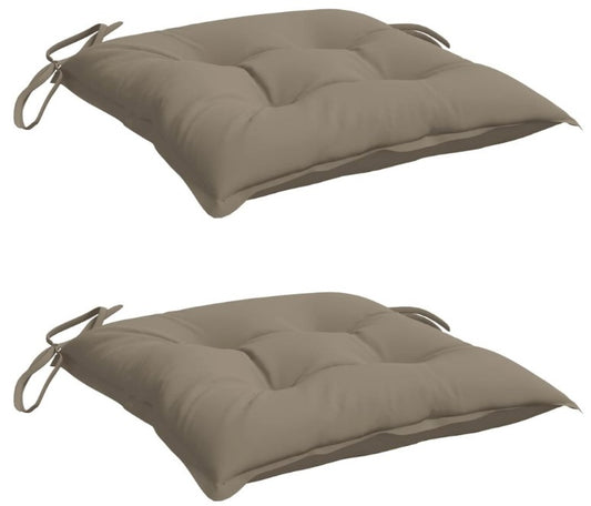 VidaXL Jeu de 2 coussins de chaise de jardin - 40 x 40 x 7 cm - Taupe