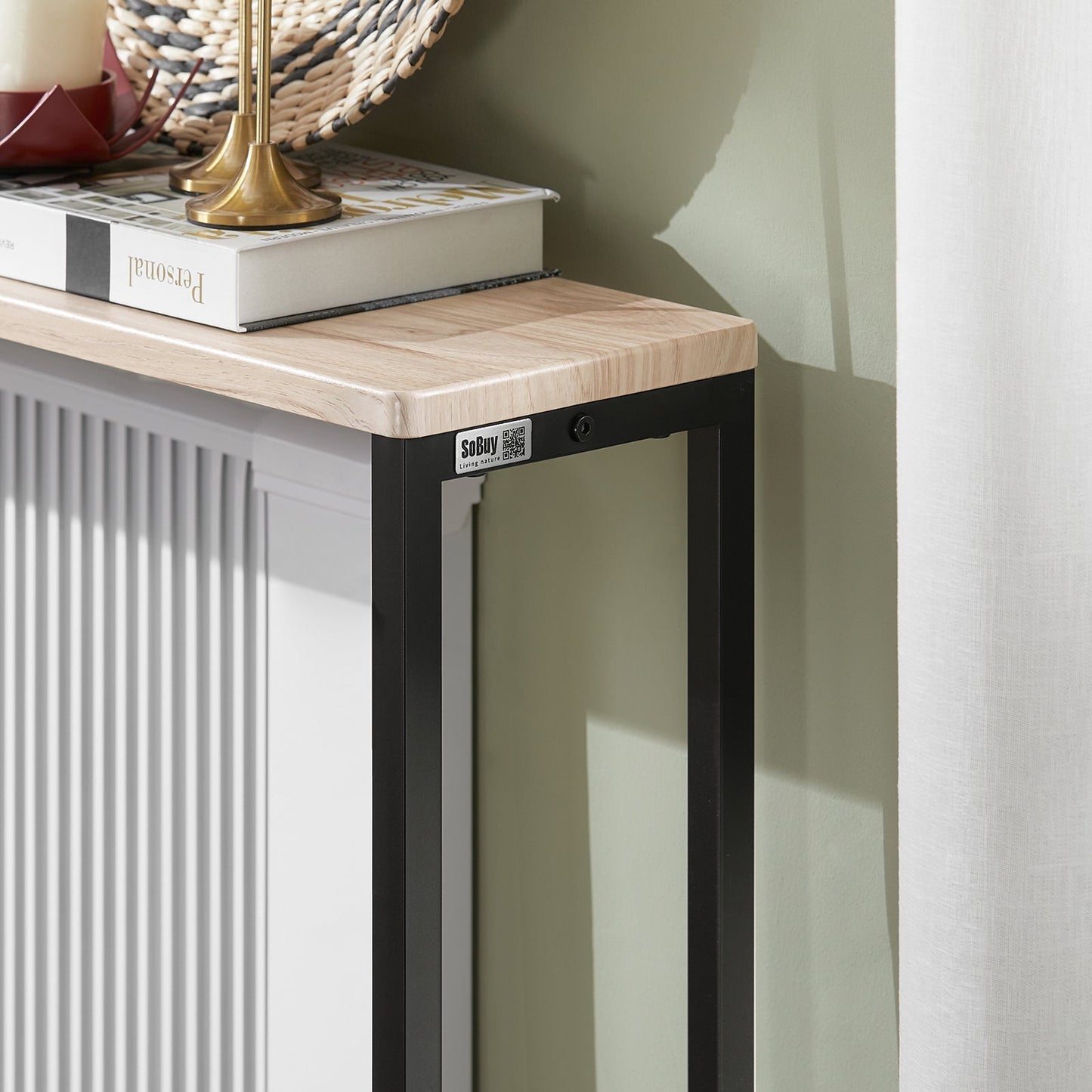 SoBuy Table d'appoint - Moderne - Max. 50 kg - 120 x 20 x 80 cm