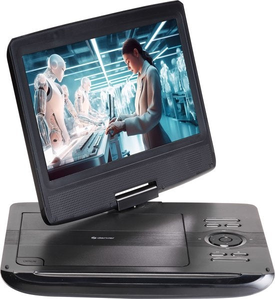Lecteur DVD Portable MT1097 Denver, 10 inch, Incl. Support d'appui-tête, USB, Écran rotatif, Noir