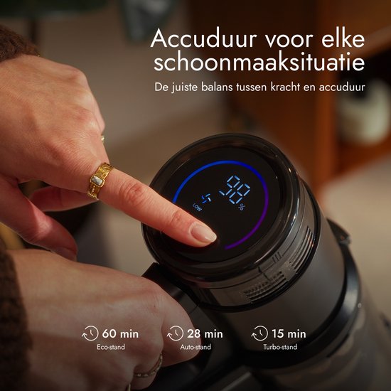 Aspirateur à main sans fil Bloomfold Swift – Aspirateur à main – Avec laser et détection des saletés – Puissant aspirateur sans fil de 350 W pour les poils d'animaux – Léger – Batterie d'une autonomie de 60 min