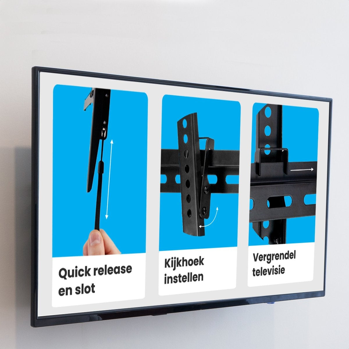 Support TV Auronic - Inclinable - 32 à 70 pouces - jusqu'à 60 KG - Noir