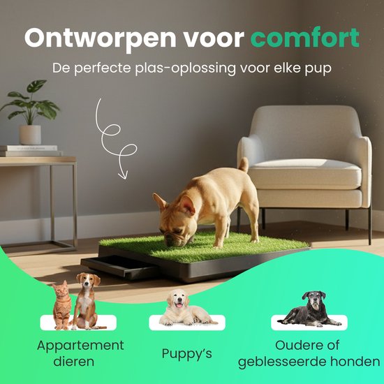 Pawesome - Toilettes pour chiens en gazon synthétique - Toilettes pour chiens avec tapis en gazon synthétique - Tapis pour chiots - Tapis d'apprentissage de la propreté - Toilettes d'extérieur - Apprentissage de la propreté - 2 tapis en gazon synthétique