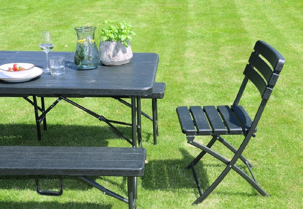 Chaise pliante ERRO - Chaise de bistrot - aspect bois - 2 pièces