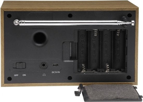 Denver DAB Radio - Radio rétro - Radio de cuisine - Radio portable - Batteries et secteur - DAB46 - Gris foncé