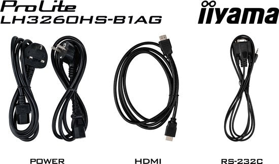 Iiyama ProLite LH3260HS-B1AG - Écran d'affichage dynamique - 32 pouces - ELED VA - 1920 x 1080 - 8 ms - 500 cd/m² - 4000:1 - Wi-Fi - noir