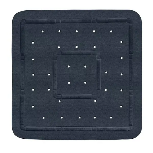 Tapis de douche antidérapant WENKO Florida 55 x 55 cm – Anthracite – Caoutchouc – Avec ventouses