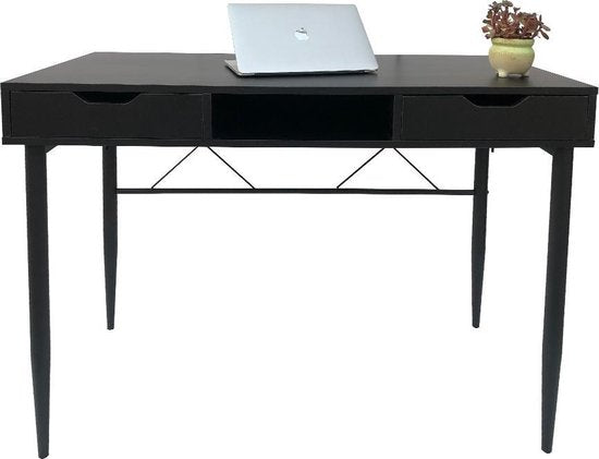 Bureau table informatique Sturdy - table d'appoint entrée ou couloir - industriel moderne - noir