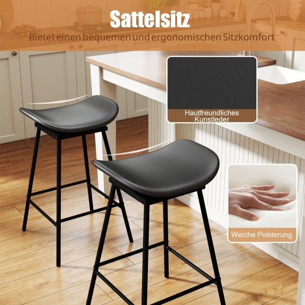 Tabourets de bar pivotants Coast – Lot de 2 – 43 x 45 x 71,5 cm – Marron et noir