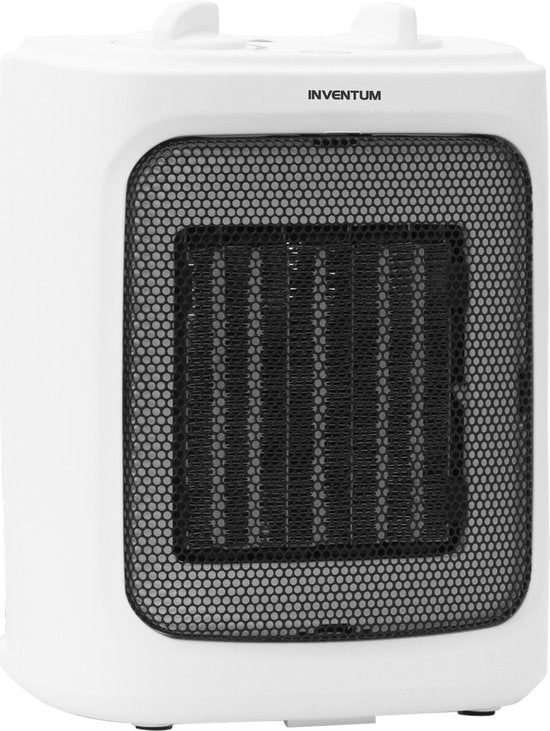 Inventum KC221W - Radiateur électrique céramique - Pose libre - Mode ventilateur - Jusqu'à 60 m3 - Blanc/Noir