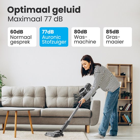 Auronic Stick hoover Cordless - Stick hoover autoportant - Sans sac - 220W - Aspirateur - Gris