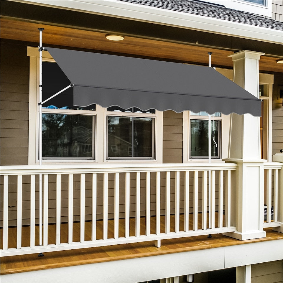 Yaheetech Clamp Sunshade Dark Grey - Extensible manuellement - 250 x 120 cm - Hauteur 210-300 cm