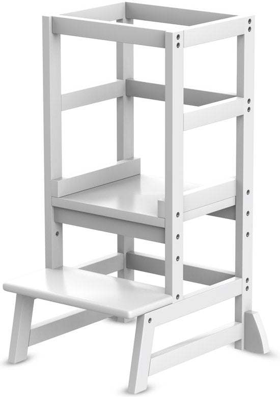 Oemmie Learning Tower - Tour d'apprentissage - Tour d'apprentissage Montessori - Tour d'apprentissage Kitchen Aid - Tour d'apprentissage - Step up - Marchepied pour enfants - Blanc