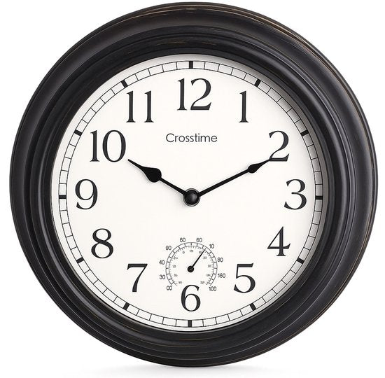 Horloge d'extérieur - Etanche - Horloge de jardin - Horloge rétro - Horloge de gare double face - Horloge murale