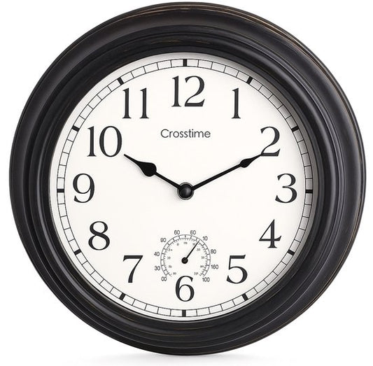 Horloge d'extérieur - Etanche - Horloge de jardin - Horloge rétro - Horloge de gare double face - Horloge murale