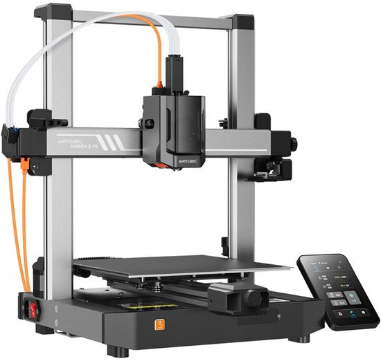 Imprimante 3D Anycubic Kobra 3 V2 Combo – ACE Pro Multicolor 4/8 couleurs – Vitesse de 600 mm/s – Nivellement automatique LeviQ 3.0 – Volume d'impression de 255 × 255 × 260 mm – Compensation des vibrations – Caméra 720p – Prête à l'impression