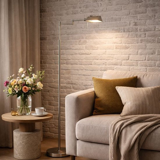 Lampadaire GlowGo 4603ST – Orientable et inclinable, en acier, éclairage LED sans fil avec batterie, Mexlite