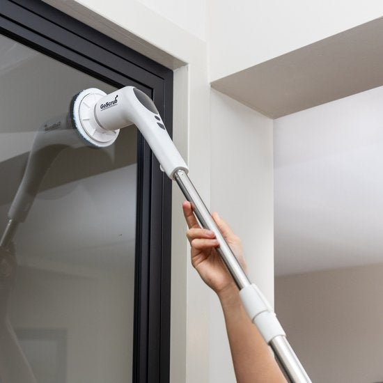 Brosse de nettoyage électrique - GoScrub - Cleaning King V2 - Brosse électrique avec manche - Pour salle de bain ou cuisine - 9 accessoires