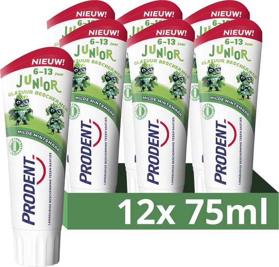 Prodent - Dentifrice - Junior 6 ans et plus - Protecteur d'émail - 12 x 75 ml - Lot économique