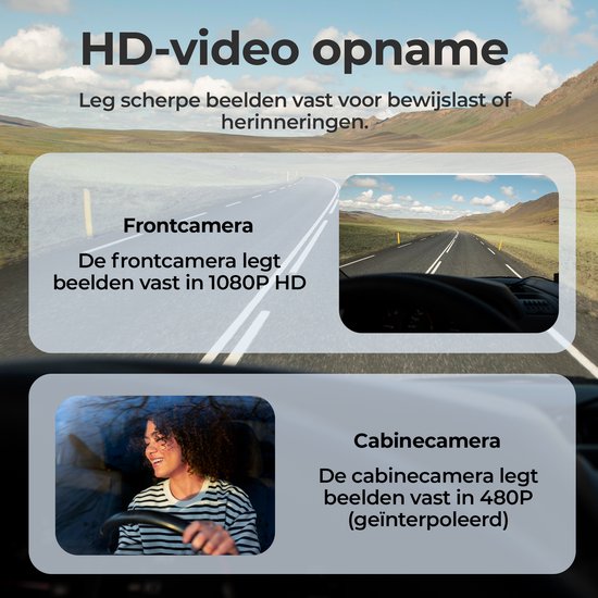 Denver Dashcam - Dashcam pour voiture - Caméra frontale et de cabine - Full HD - Grand Angle 120° - Enregistrement en boucle - Capteur G - CCT2500