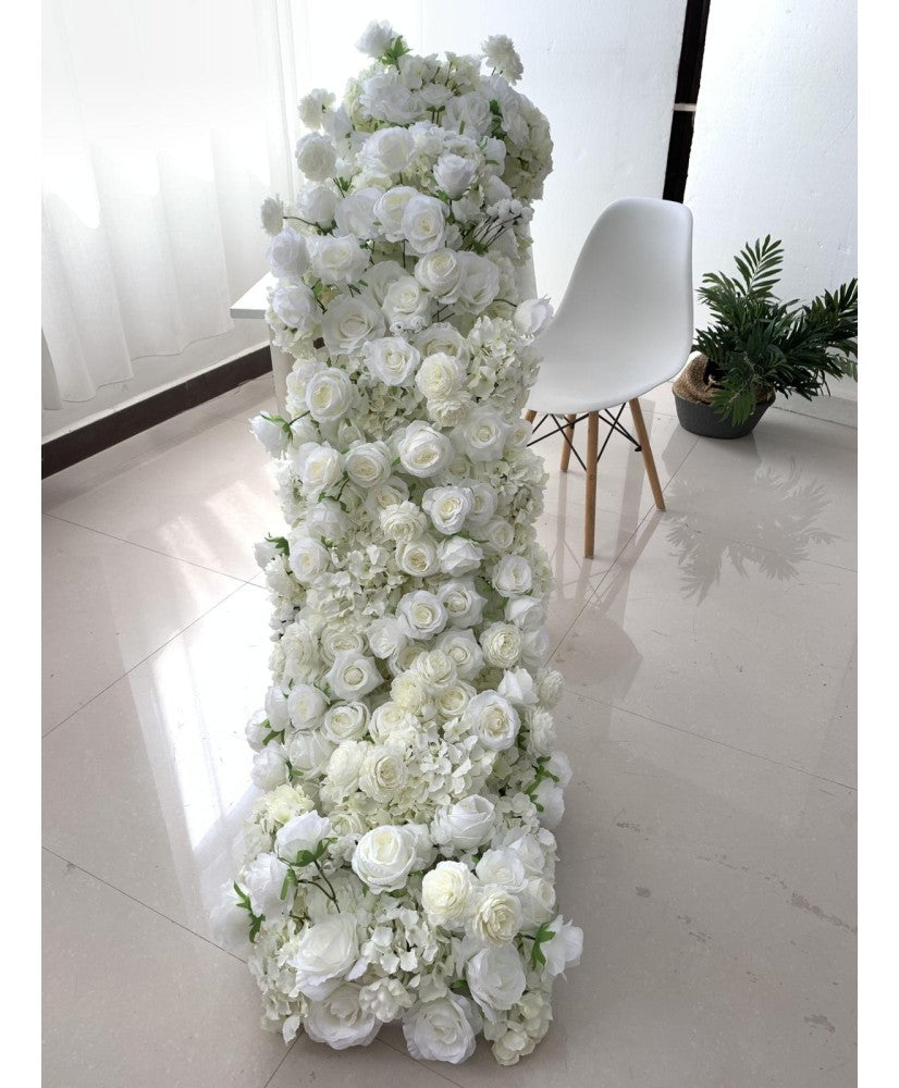 Passiondecor Chemin de table Lea - Blanc - 200 x 55 cm - À éviter avec des fleurs blanches sur la table