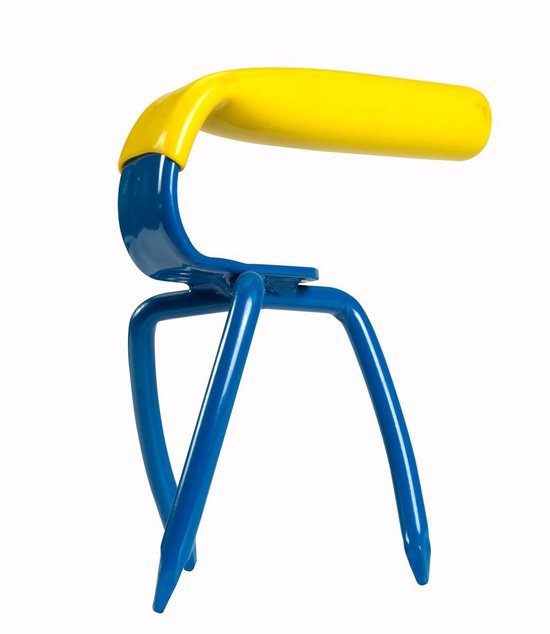 Garden Claw Mini MC220-1 - Fourche à pelle - Ameublir le sol, Désherber, Aérer le sol, Cultiver - Bleu/Jaune
