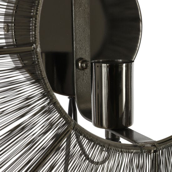 Applique Murale Bodil Mica Decorations, H18 x Ø60 cm, Métal, Noir