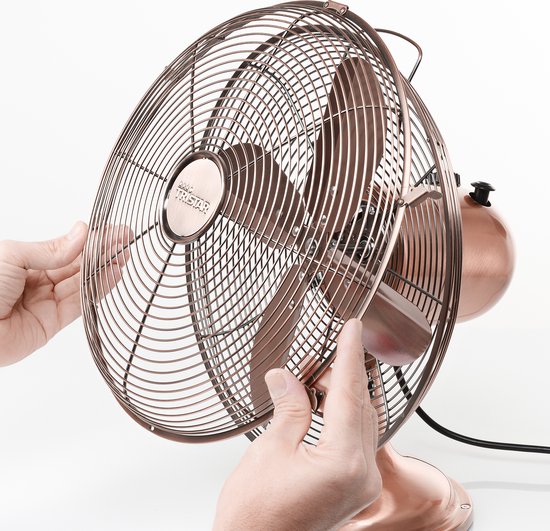 Tristar VE-5970 - Ventilateur de table rétro - Ø30 cm - Finition cuivre - 3 niveaux de vitesse