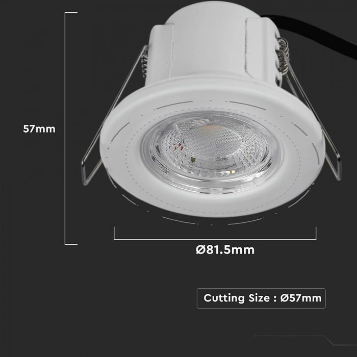 Spot encastré 5W, ignifugé / Puce SAMSUNG / Couleur : 4000K / Blanc / Emballage : 10 pcs.