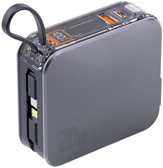 4smarts 3-in-1 Hybrid Powerbank 20W avec câble USB-C et Lightning 10 000 mAh