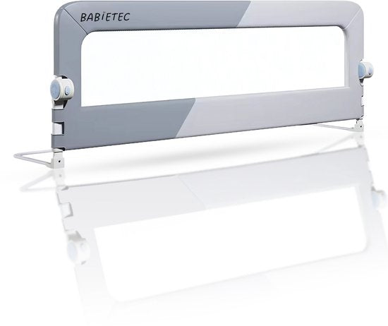 Barrière de lit Babietec réglable et pliable – Extra longue 150 cm – Barrière de lit – Sommier – Protection anti-chute – Barrière de lit – Gris foncé