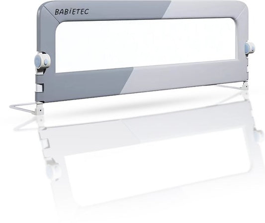 Barrière de lit Babietec réglable et pliable – Extra longue 150 cm – Barrière de lit – Sommier – Protection anti-chute – Barrière de lit – Gris foncé