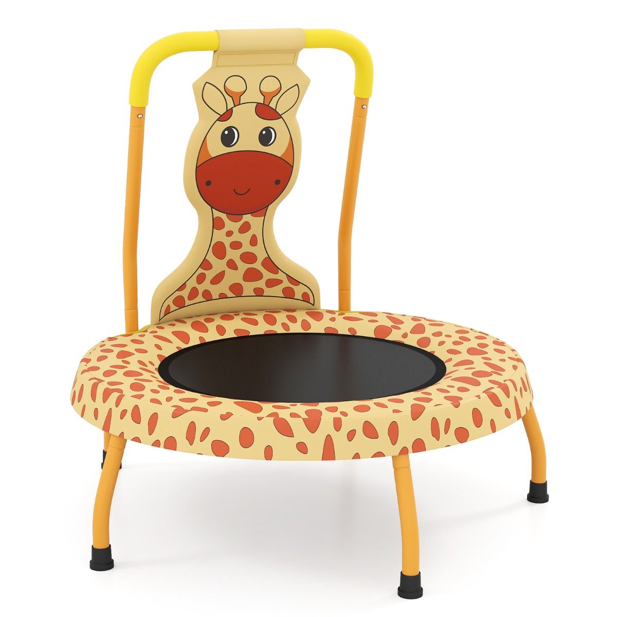 Mini-trampoline Coast pour tout-petits - poignée en mousse - tapis de sécurité - jaune
