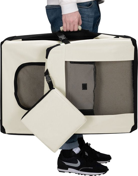 Boîte de transport pliante pour chien / Banc Lassie S - Beige - 34 x 50 x 36 cm