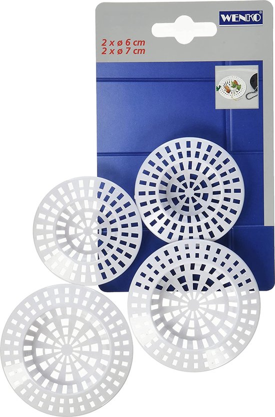 Wenko Passoire pour gouttière 6/7 cm, en plastique blanc, lot de 4