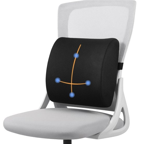 Alyze Coussin ergonomique pour le dos - Coussin lombaire voiture - Bas du dos - Coussin de lecture - Mousse à mémoire de forme - Coussin de soutien pour le lit et le canapé - Coussin de soutien orthopédique avec housse lavable