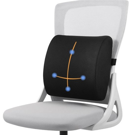 Alyze Coussin ergonomique pour le dos - Coussin lombaire voiture - Bas du dos - Coussin de lecture - Mousse à mémoire de forme - Coussin de soutien pour le lit et le canapé - Coussin de soutien orthopédique avec housse lavable