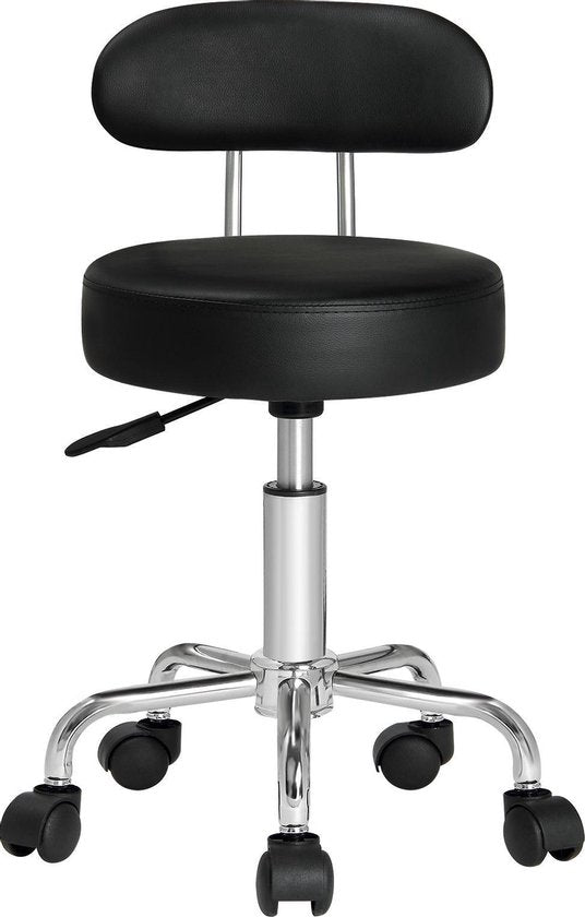 Tabouret pivotant Casaria avec dossier - Hauteur d'assise réglable 46 - 60 cm