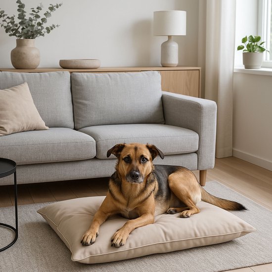 Coussin pour chien maxxpro taille S - Lit confortable pour petits chiens - Coussin pour cage d'intérieur - Lit pour chien 60 x 80 x 15 cm - Résistant et facile à laver - Beige