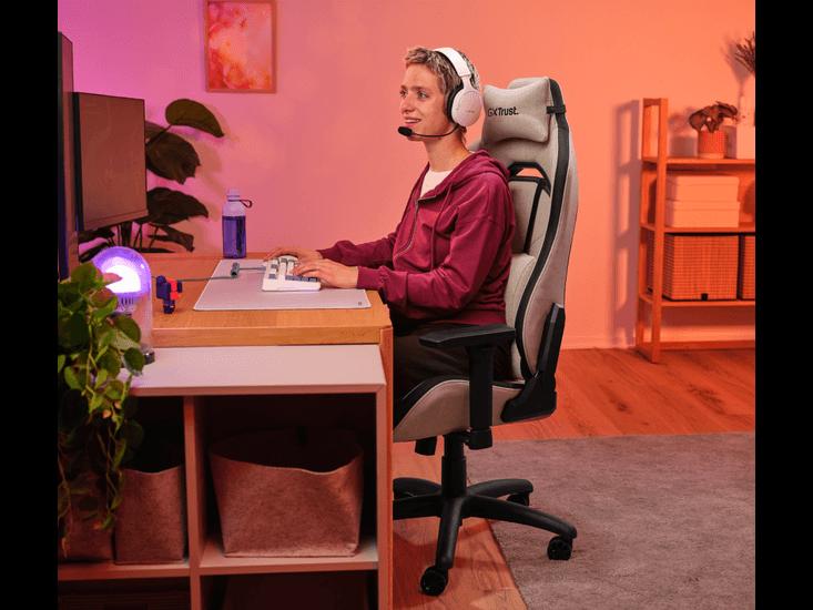 Fauteuil gaming Trust GXT 723 Ruya - Tissu confortable - Beige